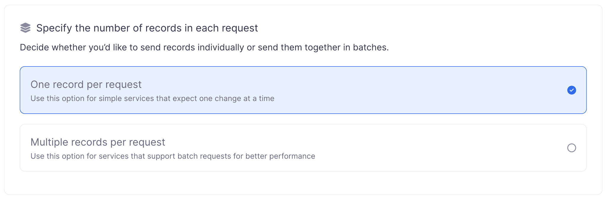 Select the request trigger type